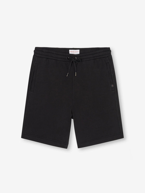 derek rose Men's Sweat Shorts Quinn Cotton Modal Black Black