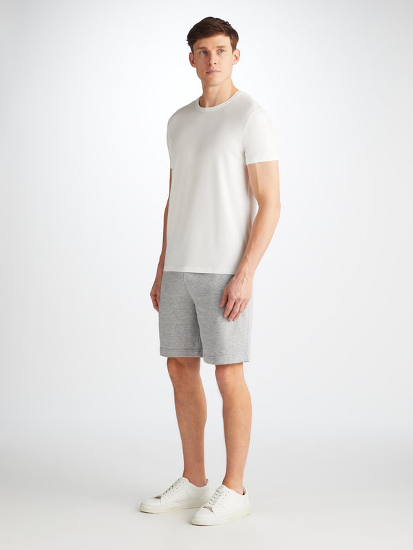 Derek Rose Men's Sweat Shorts Quinn Cotton Modal Silver Silver