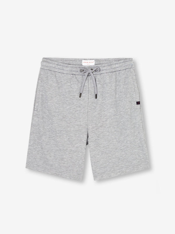 derek rose Men's Sweat Shorts Quinn Cotton Modal Silver Silver