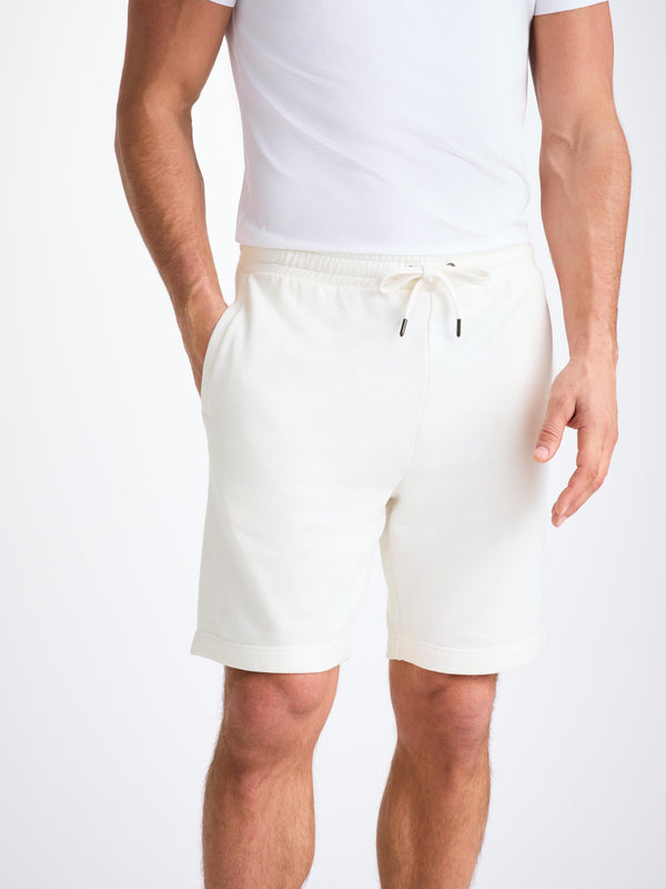 Derek Rose Men's Sweat Shorts Quinn Cotton Modal White White