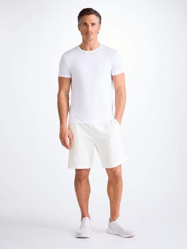 Derek Rose Men's Sweat Shorts Quinn Cotton Modal White White