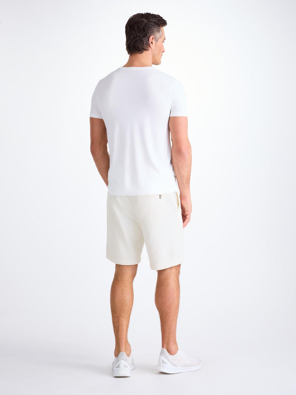 Derek Rose Men's Sweat Shorts Quinn Cotton Modal White White