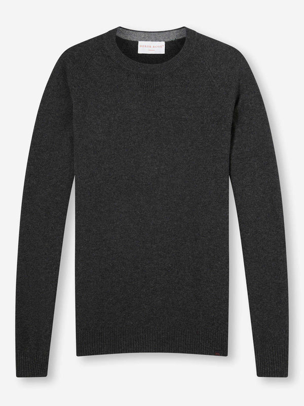 derek rose Men's Sweater Finley Cashmere Charcoal Charcoal