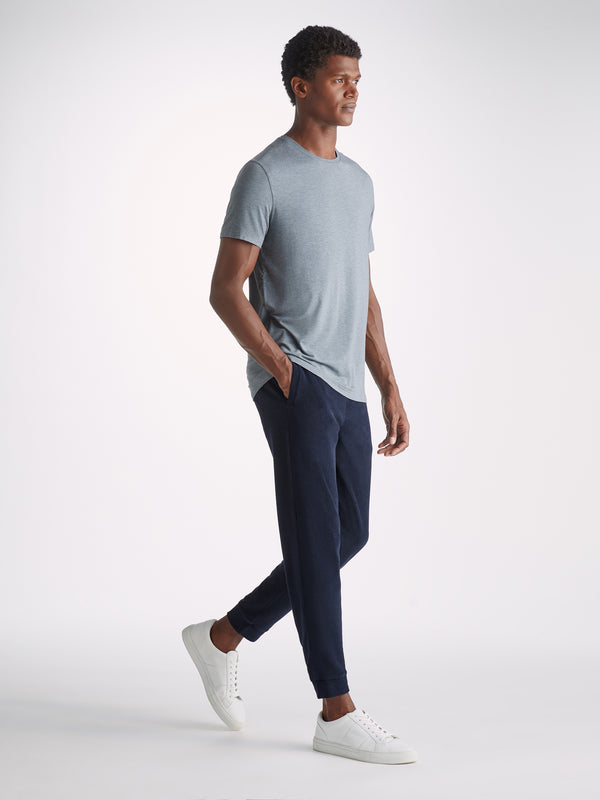 Derek Rose Men's Sweatpants Isaac Terry Cotton Navy Navy