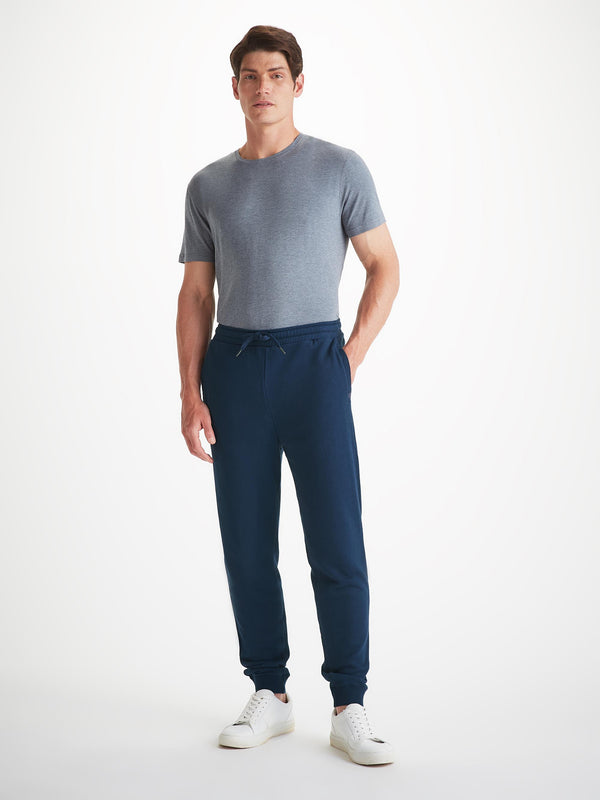 Derek Rose Men's Sweatpants Quinn Cotton Modal Navy Navy