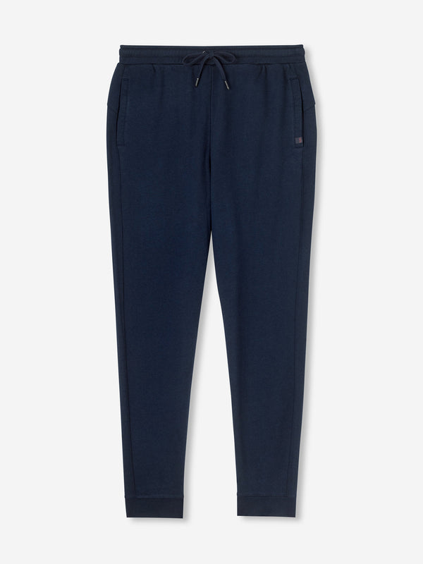 derek rose Men's Sweatpants Quinn Cotton Modal Navy Navy