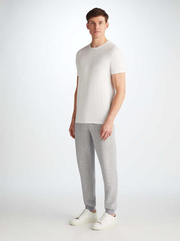 Derek Rose Men's Sweatpants Quinn Cotton Modal Silver Silver