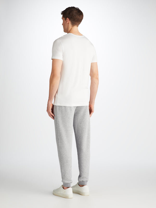 Derek Rose Men's Sweatpants Quinn Cotton Modal Silver Silver