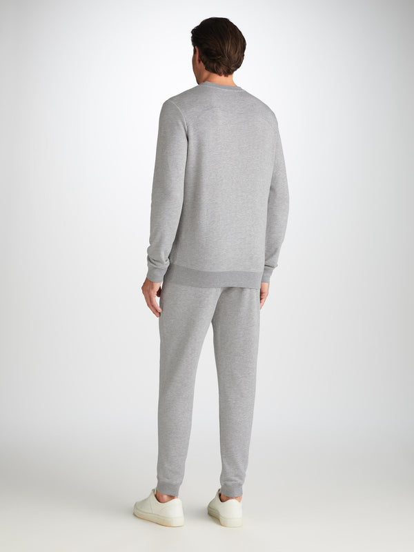 Derek Rose Men's Sweatshirt Quinn Cotton Modal Silver Silver