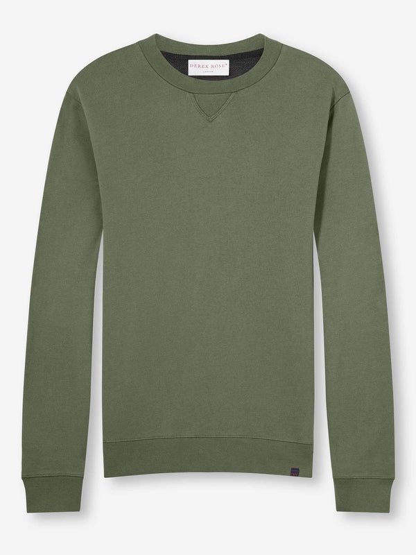 derek rose Men's Sweatshirt Quinn Cotton Modal Soft Green Soft Green