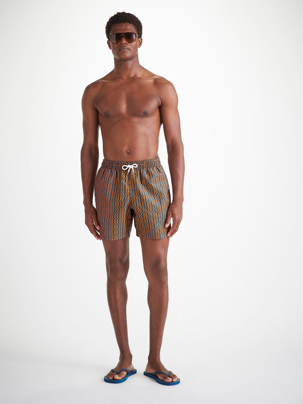 Derek Rose Men's Swim Shorts Blue Rope Print Petrol
