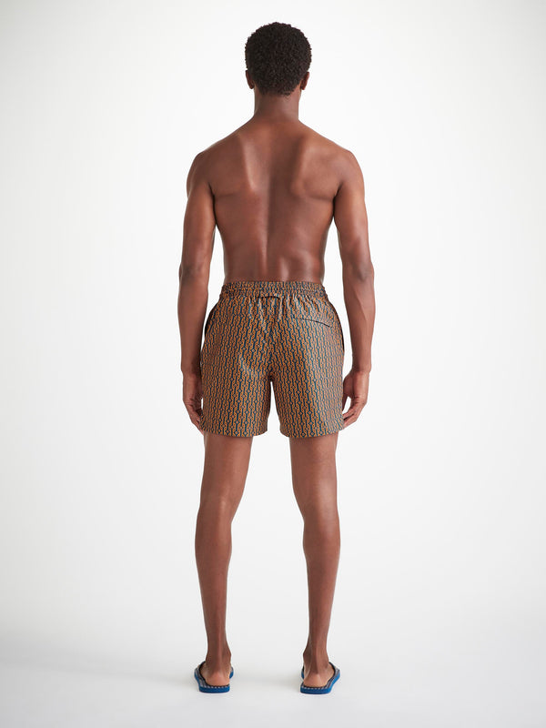 Derek Rose Men's Swim Shorts Blue Rope Print Petrol