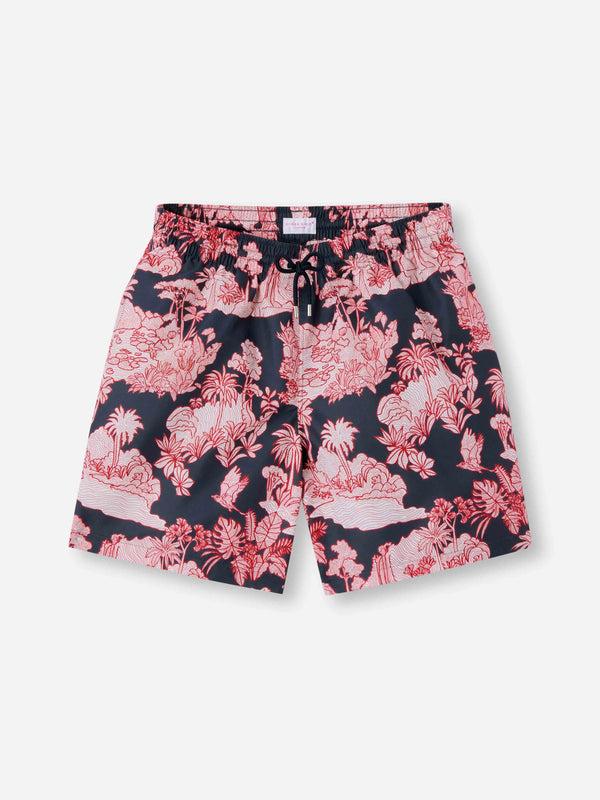 derek rose Men's Swim Shorts Navy Island Hopping Print Navy