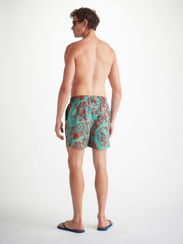 Derek Rose Men's Swim Shorts Turquoise Octopus Print Turquoise