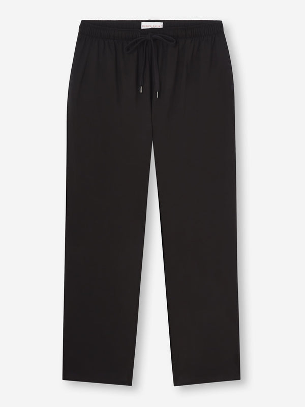 Derek Rose Men's T-Shirt And Lounge Trousers Set Basel Micro Modal Stretch Black Black