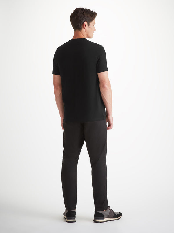 Derek Rose Men's T-Shirt Barny Pima Cotton Black Black