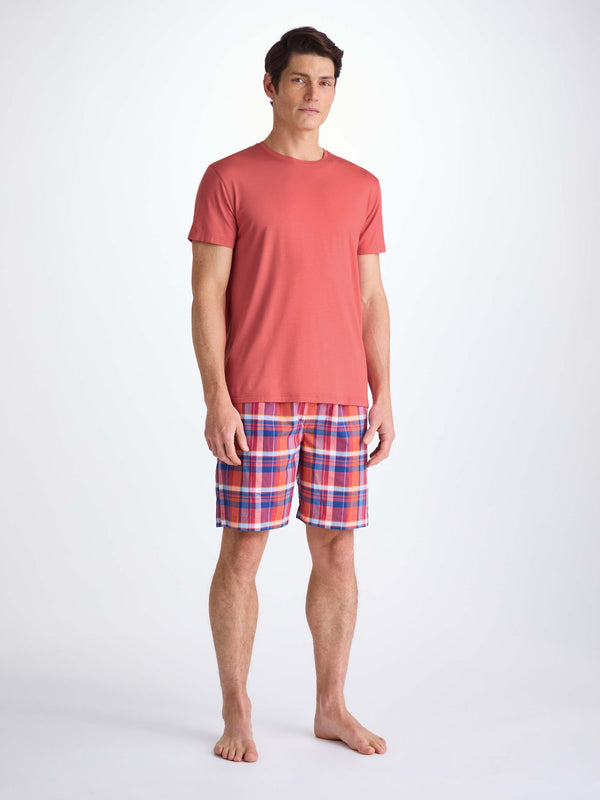 Derek Rose Men's T-Shirt Basel Micro Modal Stretch Apple Red Apple Red