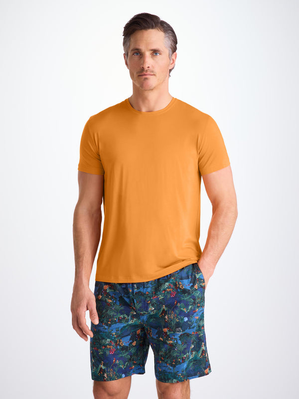 Derek Rose Men's T-Shirt Basel Micro Modal Stretch Apricot Apricot
