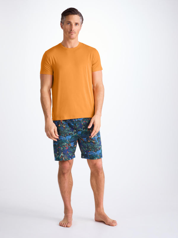 Derek Rose Men's T-Shirt Basel Micro Modal Stretch Apricot Apricot