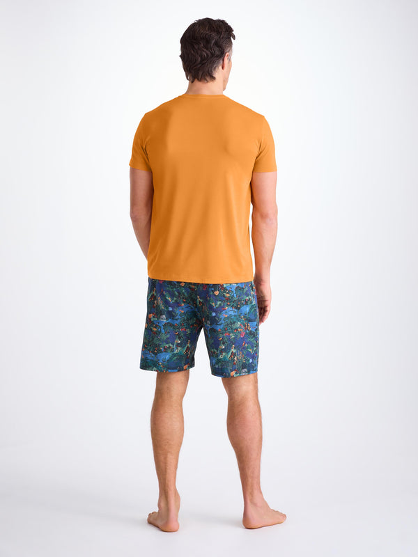 Derek Rose Men's T-Shirt Basel Micro Modal Stretch Apricot Apricot
