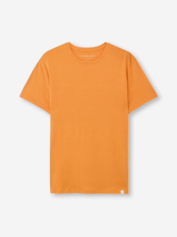 derek rose Men's T-Shirt Basel Micro Modal Stretch Apricot Apricot