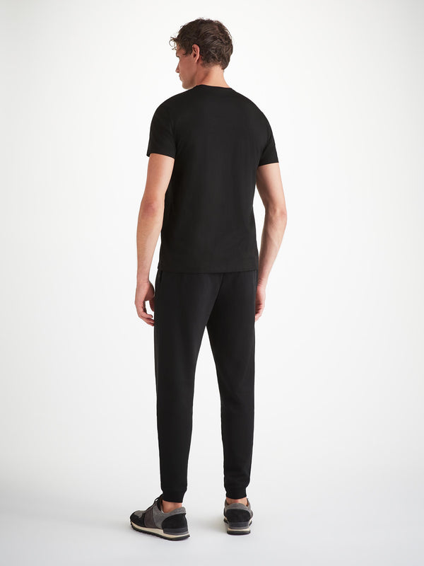Derek Rose Men's T-Shirt Basel Micro Modal Stretch Black Black