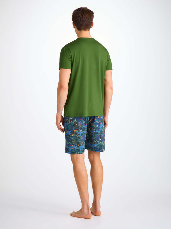 Derek Rose Men's T-Shirt Basel Micro Modal Stretch Leaf Green Leaf Green