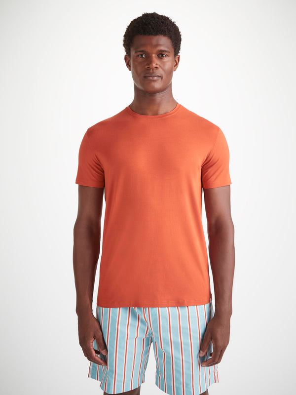 Derek Rose Men's T-Shirt Basel Micro Modal Stretch Spiced Orange Spiced Orange
