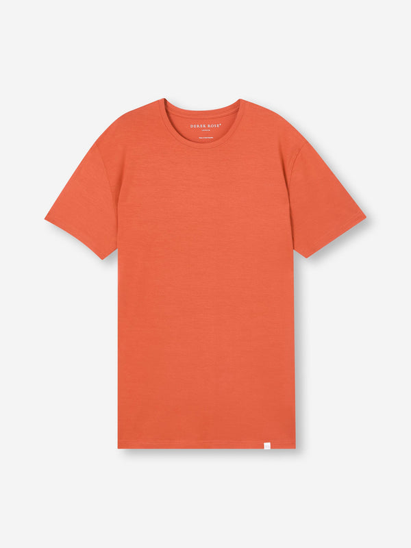 derek rose Men's T-Shirt Basel Micro Modal Stretch Spiced Orange Spiced Orange