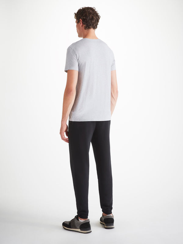 Derek Rose Men's T-Shirt Ethan Micro Modal Stretch Silver Marl Silver Marl