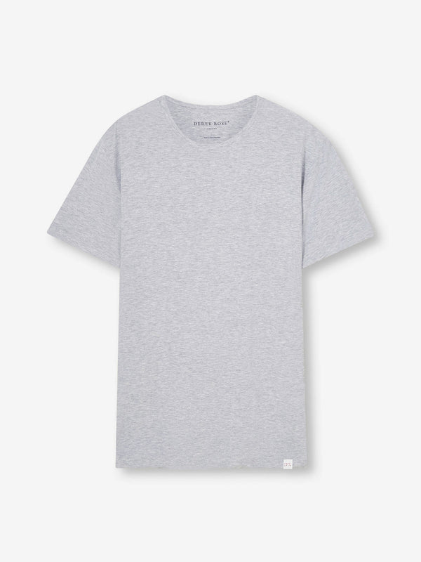 derek rose Men's T-Shirt Ethan Micro Modal Stretch Silver Marl Silver Marl derek rose Men's T-Shirt Ethan Micro Modal Stretch Silver Marl Silver Marl