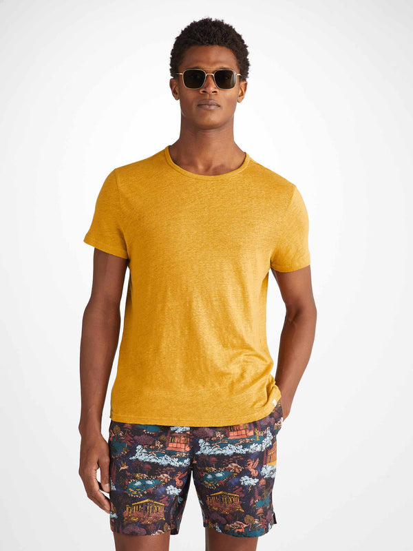 Derek Rose Men's T-Shirt Jordan Linen Mustard Mustard