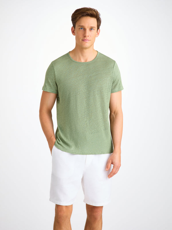 Derek Rose Men's T-Shirt Jordan Linen Sage Green Sage Green