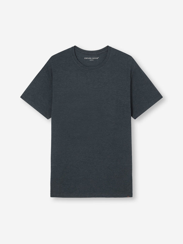 derek rose Men's T-Shirt Marlowe Micro Modal Stretch Anthracite Anthracite