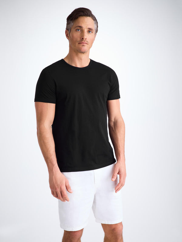 Derek Rose Men's T-Shirt Riley Pima Cotton Black Black