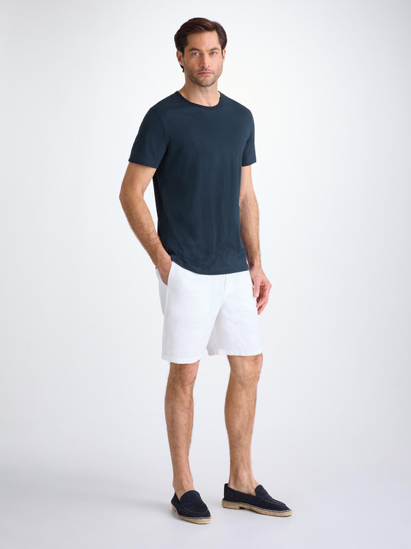 Derek Rose Men's T-Shirt Riley Pima Cotton Navy Navy