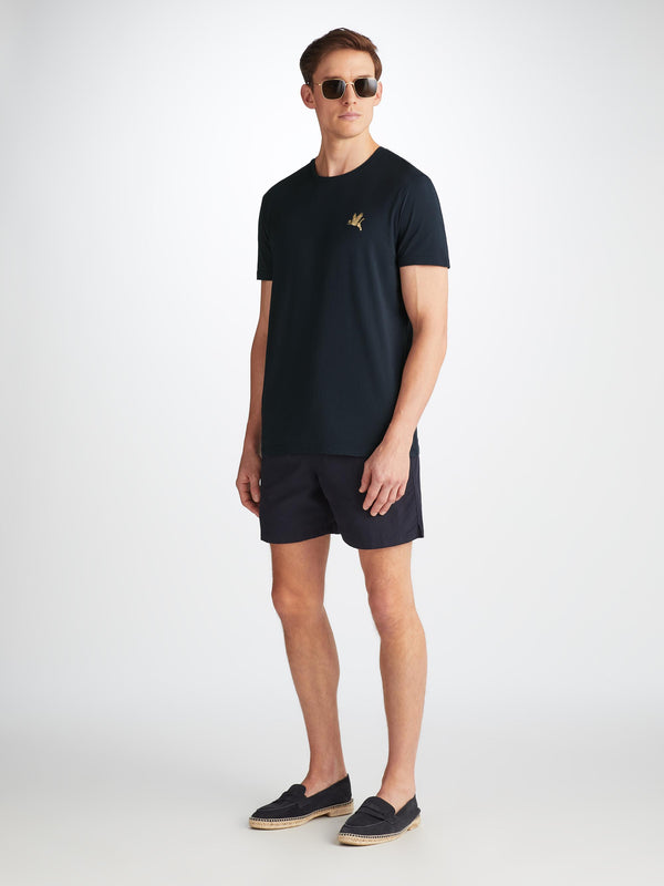 Derek Rose Men's T-Shirt Ripley 20 Pima Cotton Navy Navy