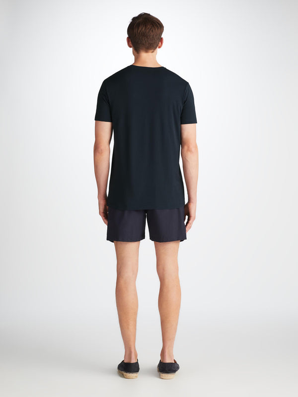 Derek Rose Men's T-Shirt Ripley 20 Pima Cotton Navy Navy