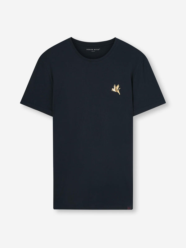 derek rose Men's T-Shirt Ripley 20 Pima Cotton Navy Navy