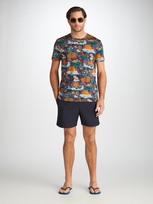 Derek Rose Men's T-Shirt Robin 15 Pima Cotton Multi Multi