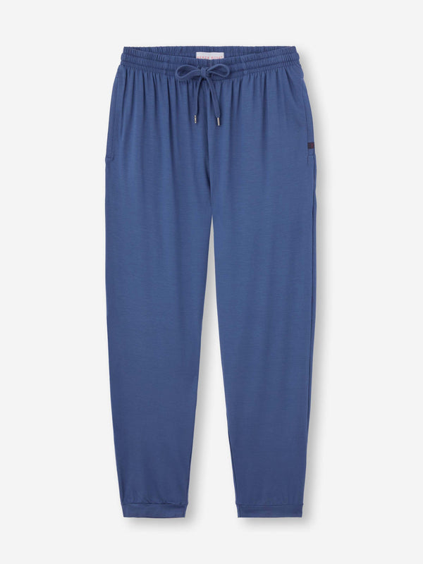 derek rose Men's Track Pants Basel Micro Modal Stretch Sapphire Sapphire