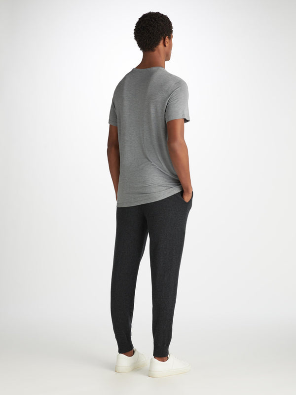 Derek Rose Men's Track Pants Finley Cashmere Charcoal Charcoal