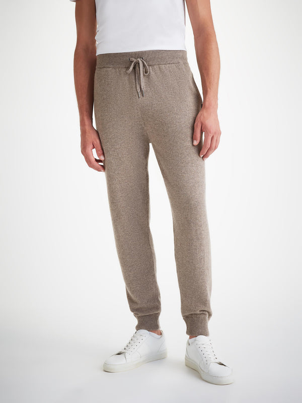 Derek Rose Men's Track Pants Finley Cashmere Mole Heather Mole Heather