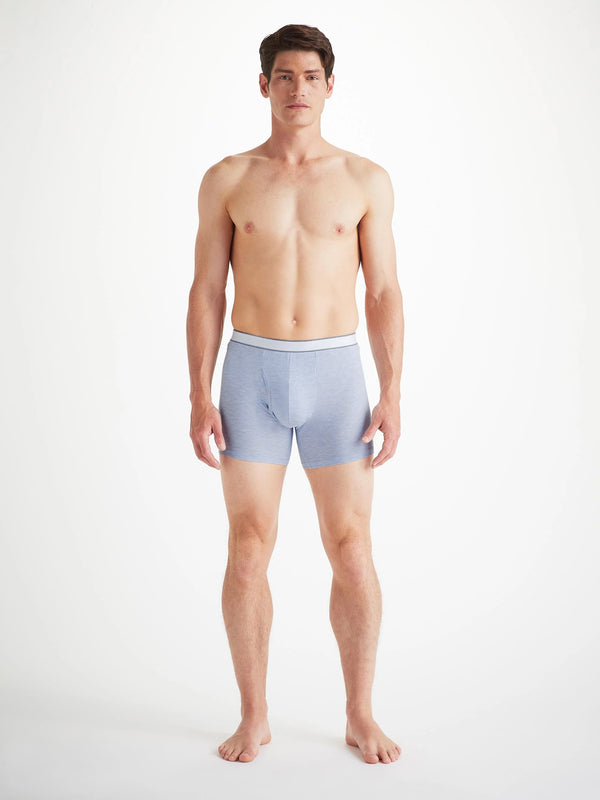 Derek Rose Men's Trunks Ethan Micro Modal Stretch Light Blue Marl Light Blue Marl