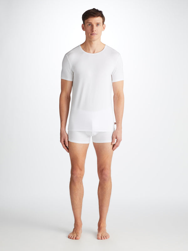 Derek Rose Men's Underwear T-Shirt Alex Micro Modal Stretch White White