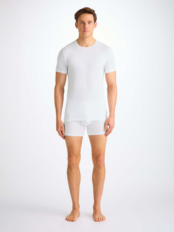 Derek Rose Men's Underwear T-Shirt Jack Pima Cotton Stretch White White