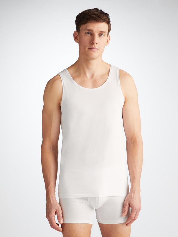 Derek Rose Men's Underwear Tank Top Jack Pima Cotton Stretch White White