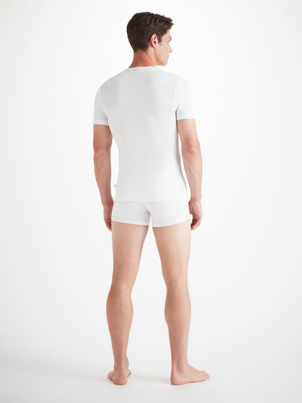 Derek Rose Men's Underwear V-Neck T-Shirt Alex Micro Modal Stretch White White