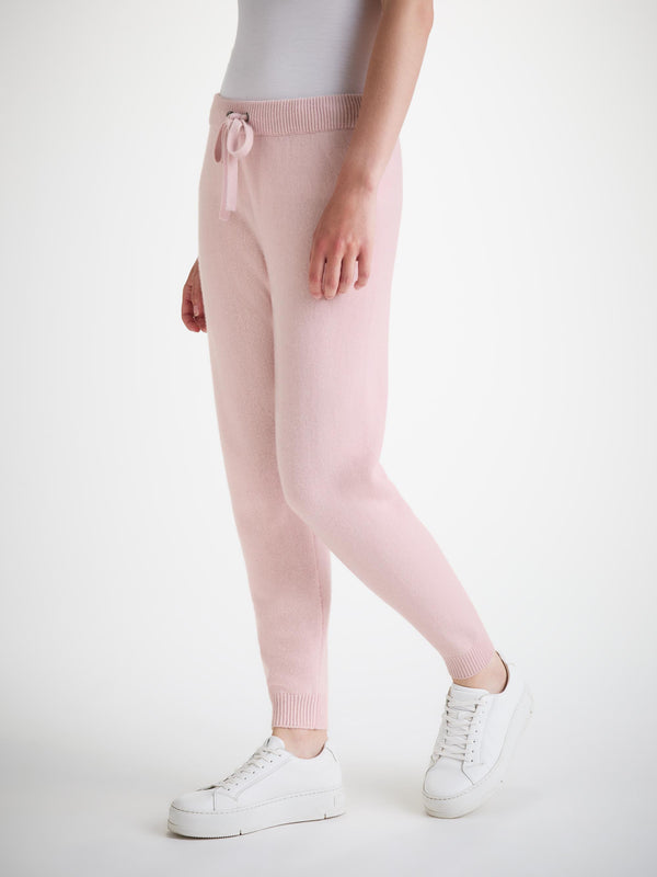 Derek Rose Women's Cardigan And Track Pants Set Cashmere Ice Pink Ice Pink