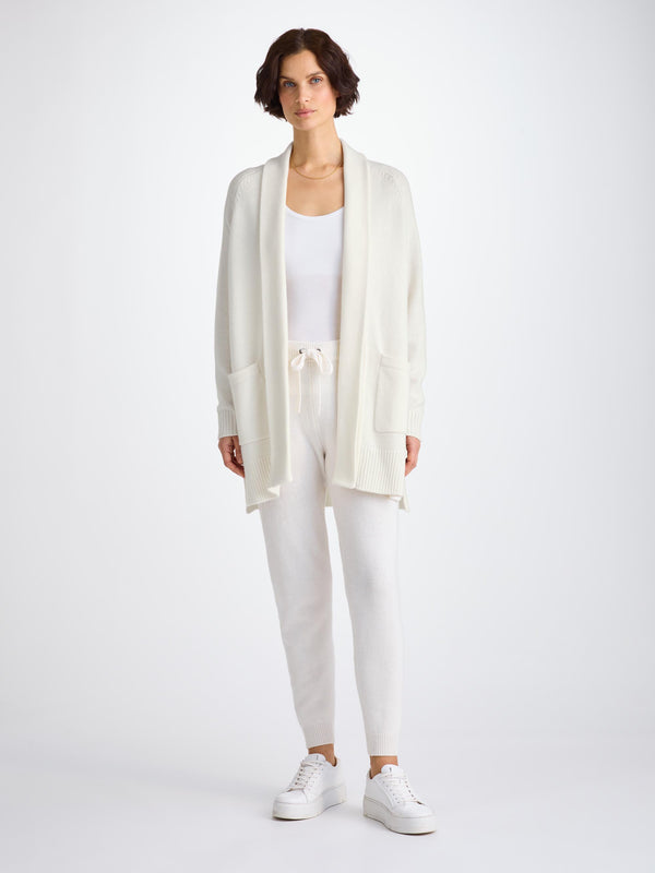 Derek Rose Women's Cardigan Nina Cashmere White White